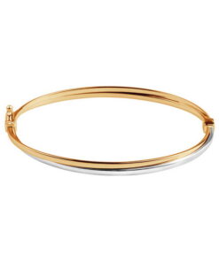 Dwukolorowa złota bransoletka bangle 585