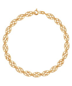 Złota delikatna ażurowa bransoletka - BZC6670