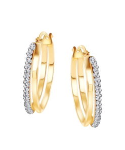 Złote podwójne kolczyki koła z cyrkonią próba 333