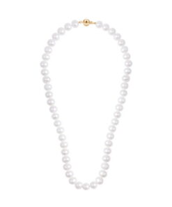 Naszyjnik złoty z naturalnymi perłami 7-8,5mm