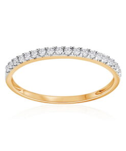 pierścionek / obrączka z brylancikami, złoto 585