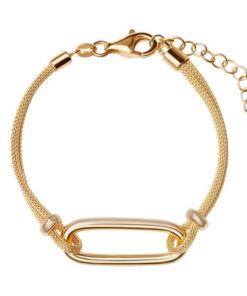 Bransoletka srebrna pozłacana - BSC6506