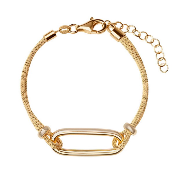 Bransoletka srebrna pozłacana - BSC6506