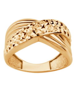 Złoty pierścionek 333 z geometrycznym wzorem