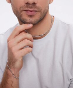 Alternatywny widok Srebrna rodowana bransoletka męska 21cm