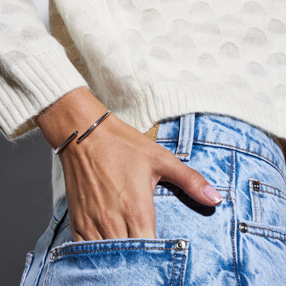 Srebrna bransoletka sztywna bangle - BSC6465 - Obrázek 4