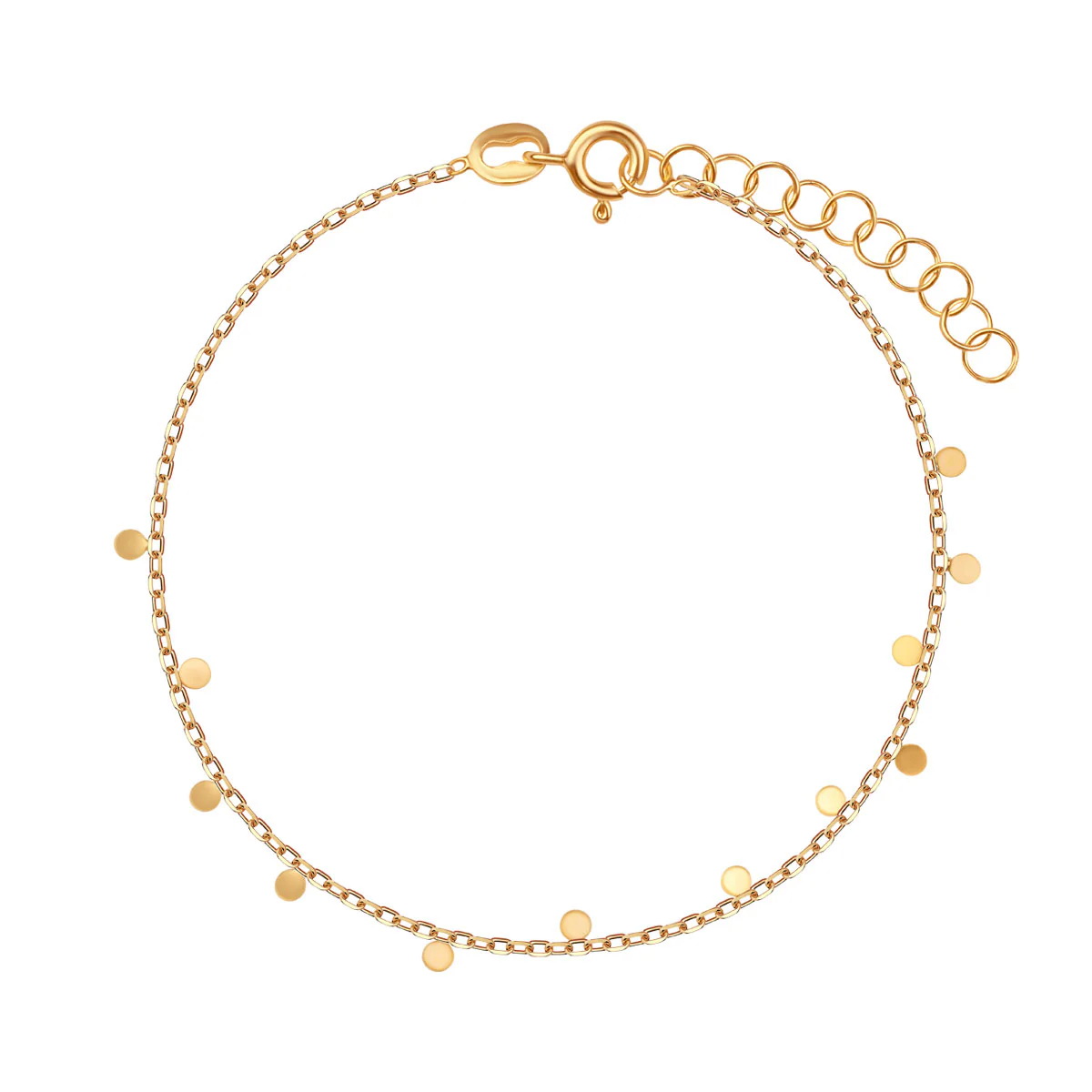 Srebrna pozłacana bransoletka z krążkami - BSC6680 - Image 4