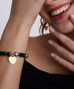 Alternatywny widok Srebrna pozłacana bransoletka z hermatytem - BSC6683