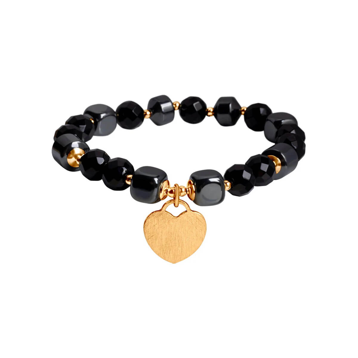 Srebrna pozłacana bransoletka z hermatytem - BSC6683 - Image 3