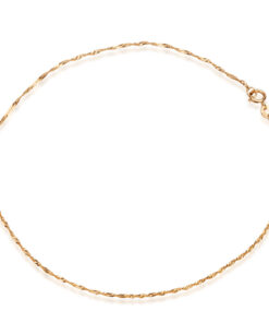 Złota delikatna bransoletka singapur - 333 - BXX1383