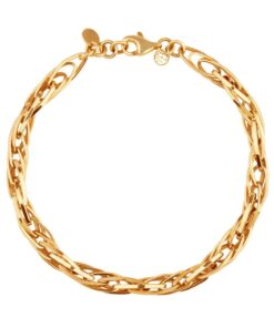 Śliczna przeplatana bransoletka złota - 333 - BXX6420