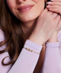 Alternatywny widok Złota bransoletka z ozdobnymi ogniwami próby 333