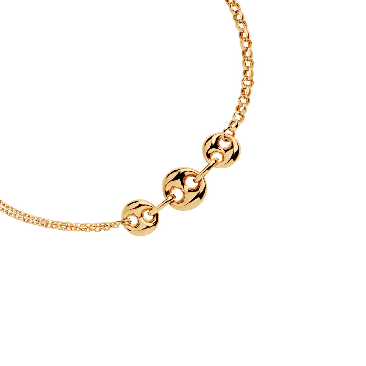 Złota bransoletka z ozdobnymi ogniwami próby 333 - Obrázek 3