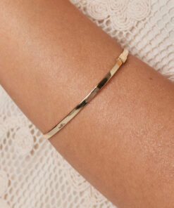 Alternativní pohled na Złota bransoletka 585 wąska typu bangle - BZC6671