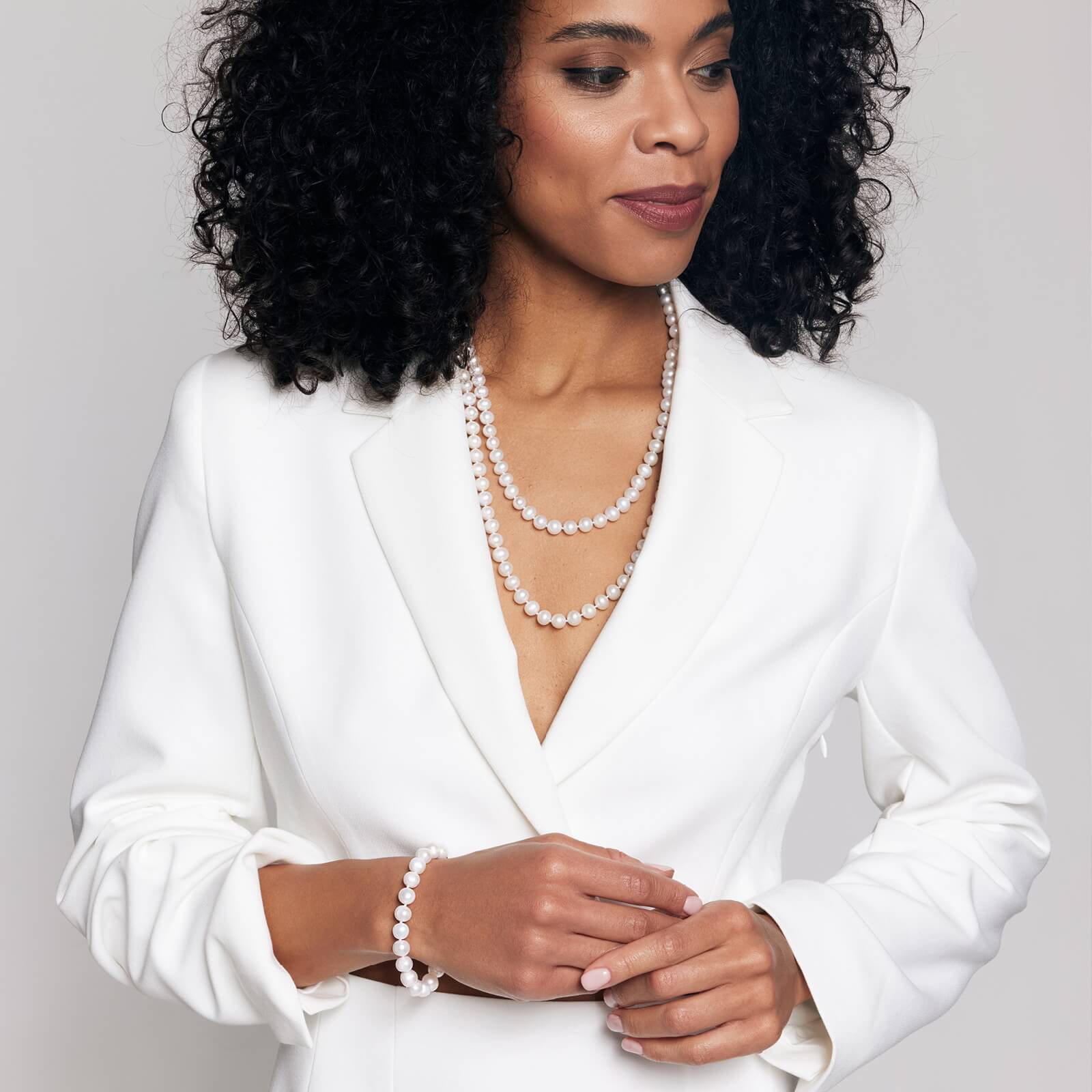 Bransoletka złota z perłami 8-9mm – BZN6319 - obrazek 2