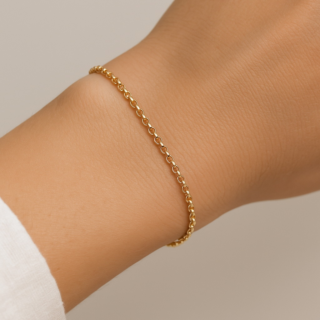 Złota bransoletka - ROLO - 585 - BZX6333 - Obrázek 2