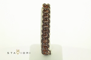 Exclusive | Bransoleta łańcuch z czarnymi brylantami w różowym złocie 18k - obrazek 3