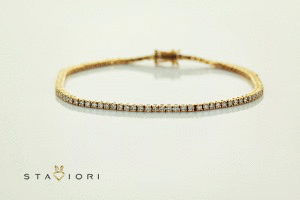 Exclusive | złota bransoletka tenisowa z diamentami - 750 - DDB0699 - Obrázek 3