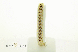 Exclusive | Cudowna bransoleta unisex łańcuch z brylantami - DDB0706 - obrazek 3