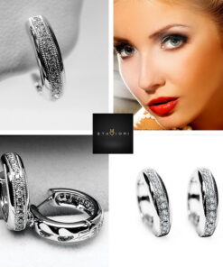 Alternatywny widok Exclusive | kolczyki kółka z białego złota z diamentami