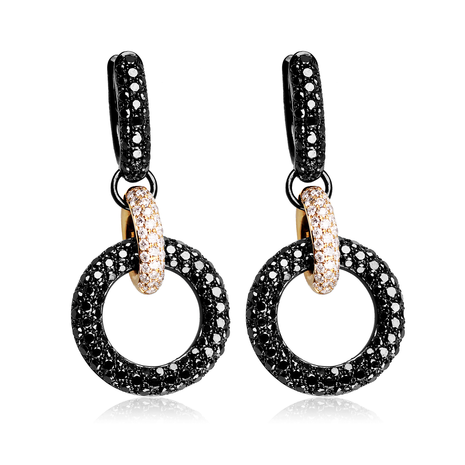 Exclusive | kolczyki z czarnego i żółtego złota z diamentami