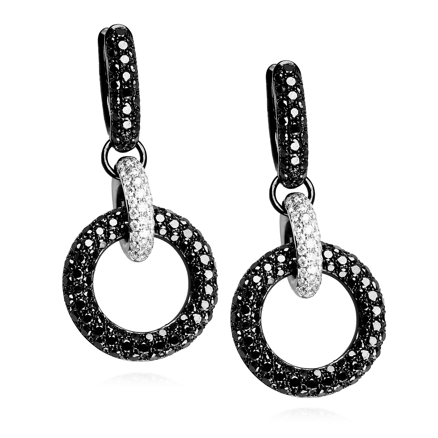 Exclusive | kolczyki z czarnego i żółtego złota z diamentami - obrazek 2