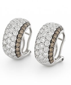 Exclusive | kolczyki z białego 18-karatowego złota z białymi i czarnymi diamentami