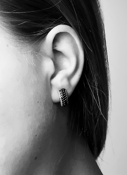 Exclusive | kolczyki z białego złota z czarnymi diamentami - Obrázek 7