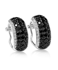 Exclusive | kolczyki z białego złota z czarnymi diamentami