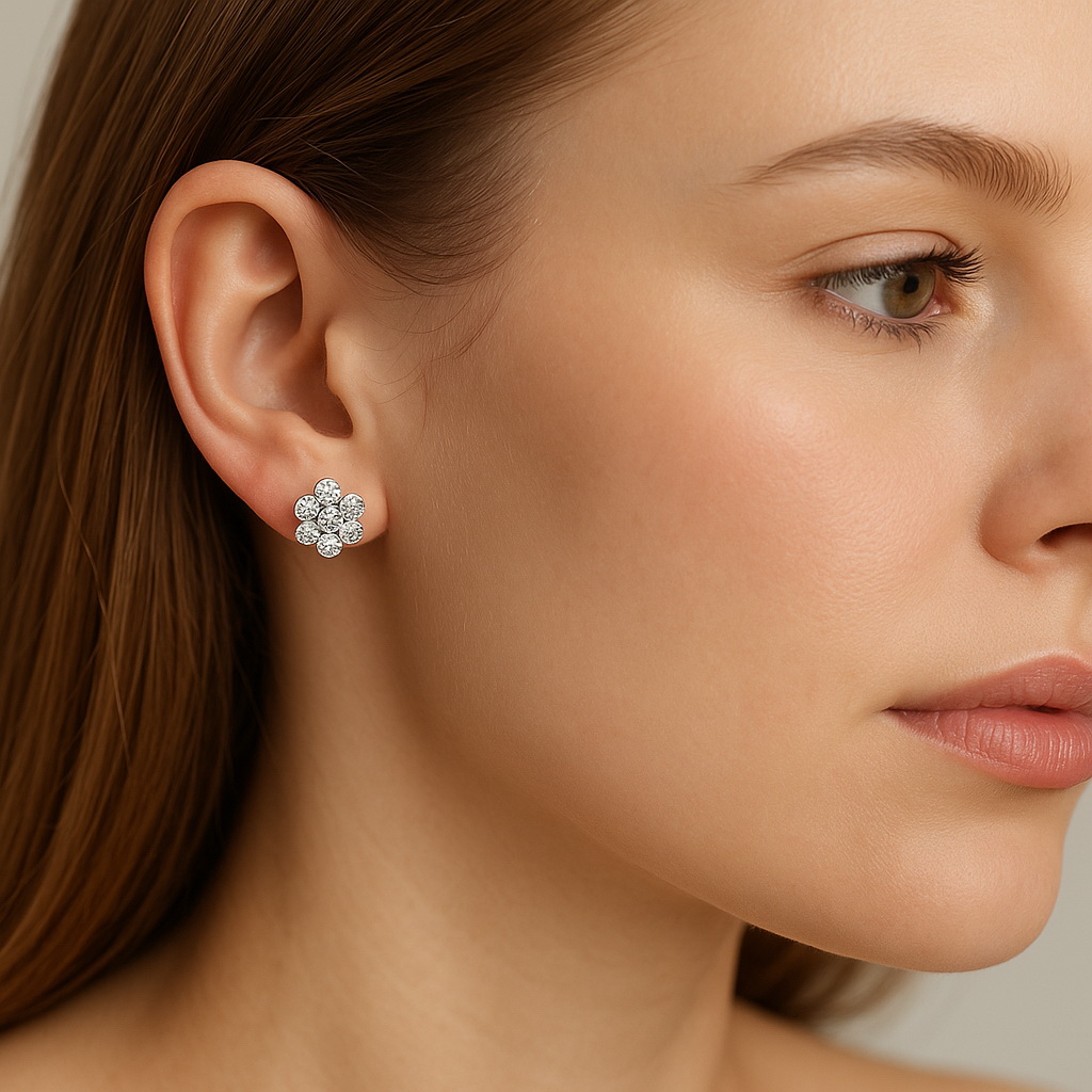 Exclusive | Brylantowe kolczyki kwiatki - obrazek 3