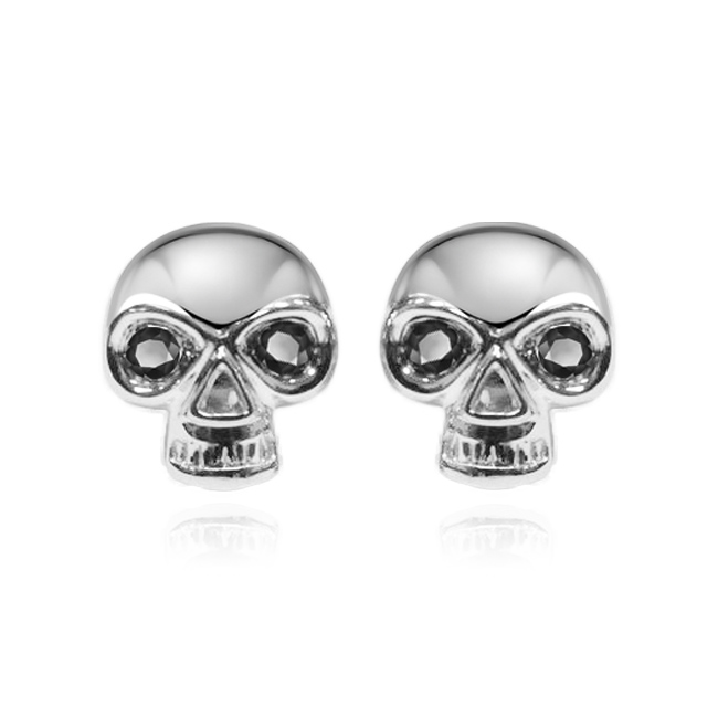 Exclusive | kolczyki czaszki z czarnymi lub białymi diamentami - obrazek 3
