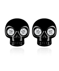 Exclusive | kolczyki czaszki z czarnymi lub białymi diamentami