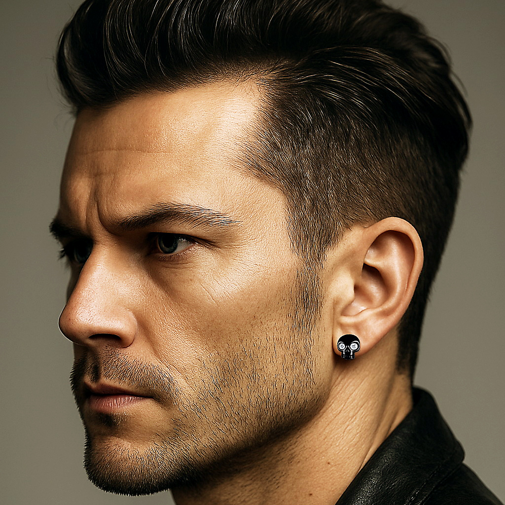 Exclusive | kolczyki czaszki z czarnymi lub białymi diamentami - obrazek 2