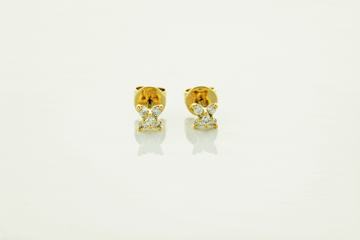 Excslusive | cudne kolczyki kwiatki z brylantami w 18-karatowym złocie – Bild 2
