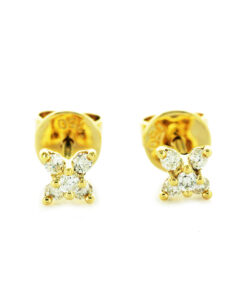 Excslusive | cudne kolczyki kwiatki z brylantami w 18-karatowym złocie