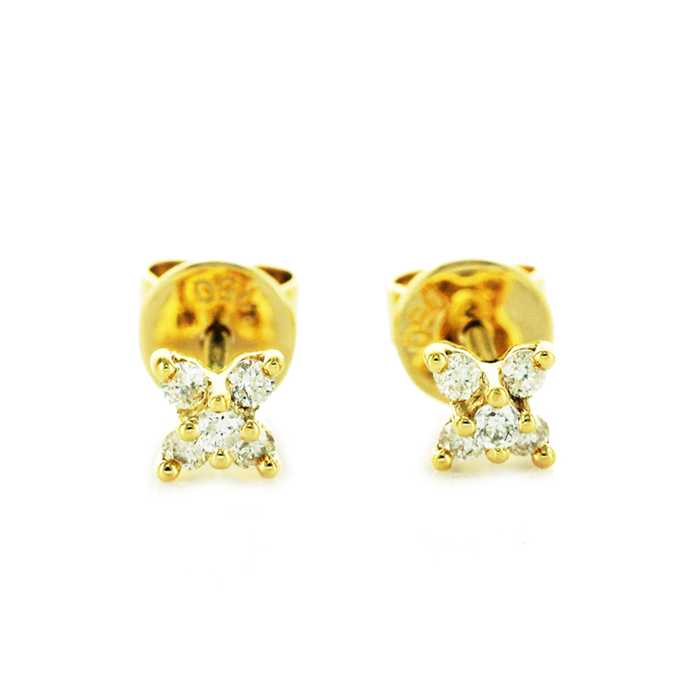 Excslusive | cudne kolczyki kwiatki z brylantami w 18-karatowym złocie