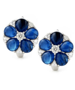 Exclusive | Kolczyki z białego złota 750 z kyanitami i diamentami
