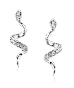 Exclusive | Kolczyki węże z białego złota 750 z diamentami