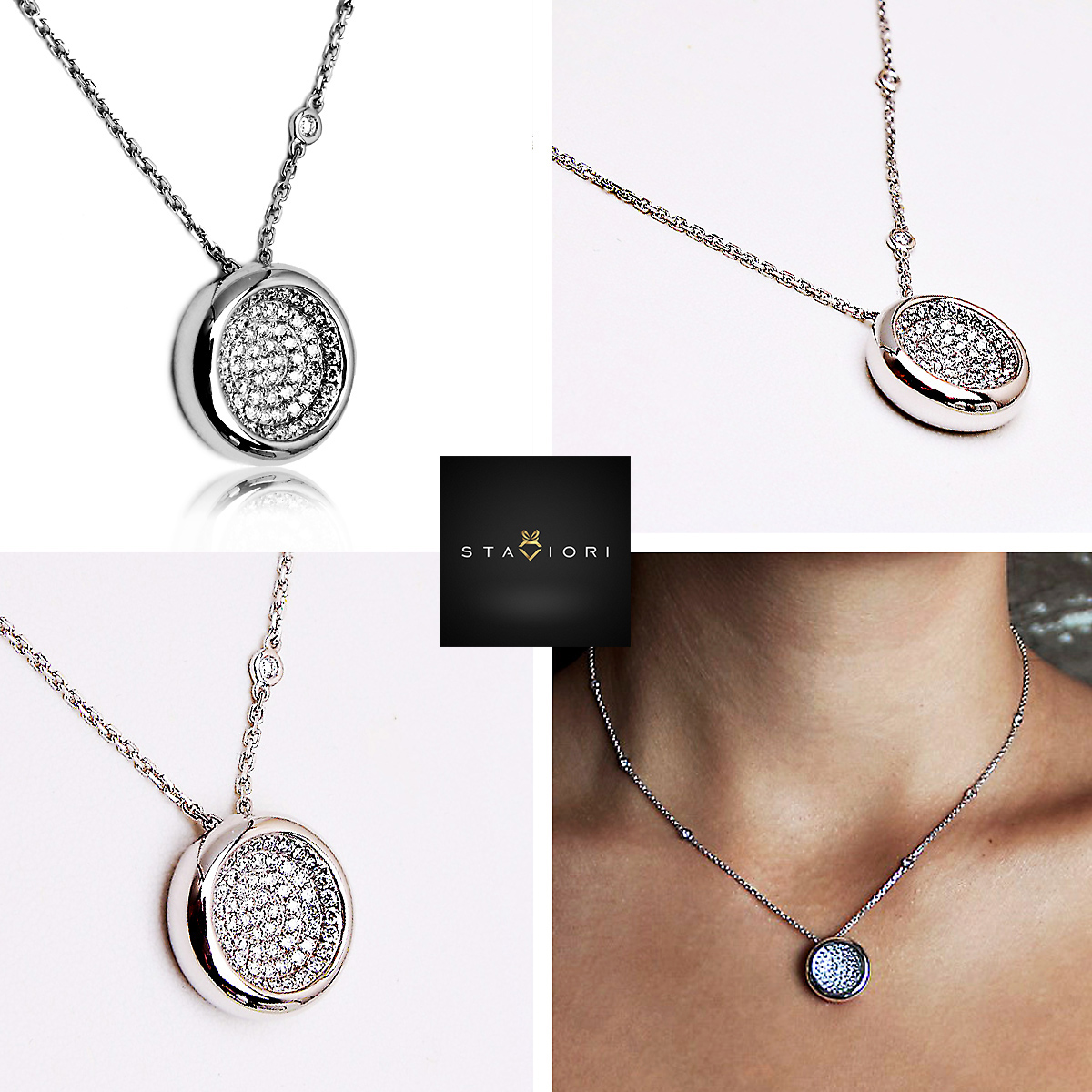 Exclusive | naszyjnik z białego złota 750 z brylantami - obrazek 3