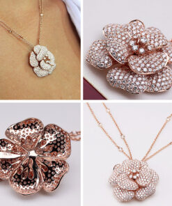 Alternatywny widok Exclusive | Cudowny brylantowy naszyjnik w kształcie róży