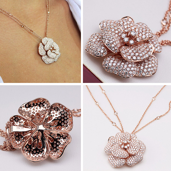 Exclusive | Cudowny brylantowy naszyjnik w kształcie róży - Image 2