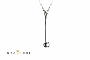 Exclusive | piękny długi wisiorek z dwoma brylantami w 18-karatowym złocie – Bild 2