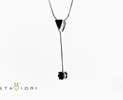 Alternative Ansicht von Exclusive | piękny długi wisiorek z czarnymi diamentami w 18-karatowym złocie