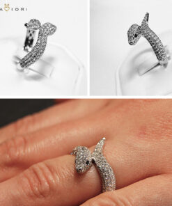 Alternativní pohled na Exclusive | niezwykły brylantowy pierścionek wąż w 18-karatowym złocie