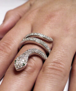 Alternative Ansicht von Exclusive | okazały brylantowy pierścionek wąż w złocie 750