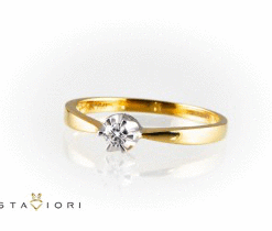 Alternatywny widok klasyczny pierścionek zaręczynowy z brylantem 0,10ct