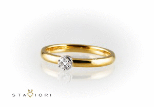 Piękny klasyczny pierścionek zaręczynowy z brylantem 0,15ct G/Si – Bild 11