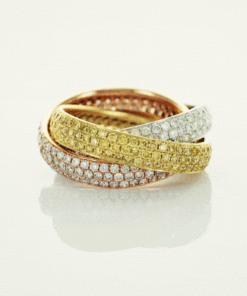 Alternative view of Exclusive | cudowny pierścionek 3 obrączki 3 kolory brylanty w złocie 750