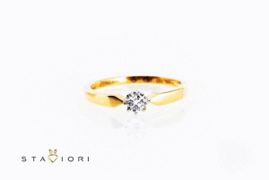 Exclusive | pierścionek zaręczynowy z brylantem 0,15ct w złocie 750 - Image 12