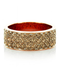 Exclusive | dostojny pierścionek z różowego złota 750 z diamentami szampańskimi